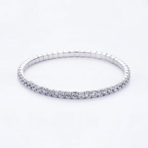 S925 Silver Diamond Bangle Bracelet