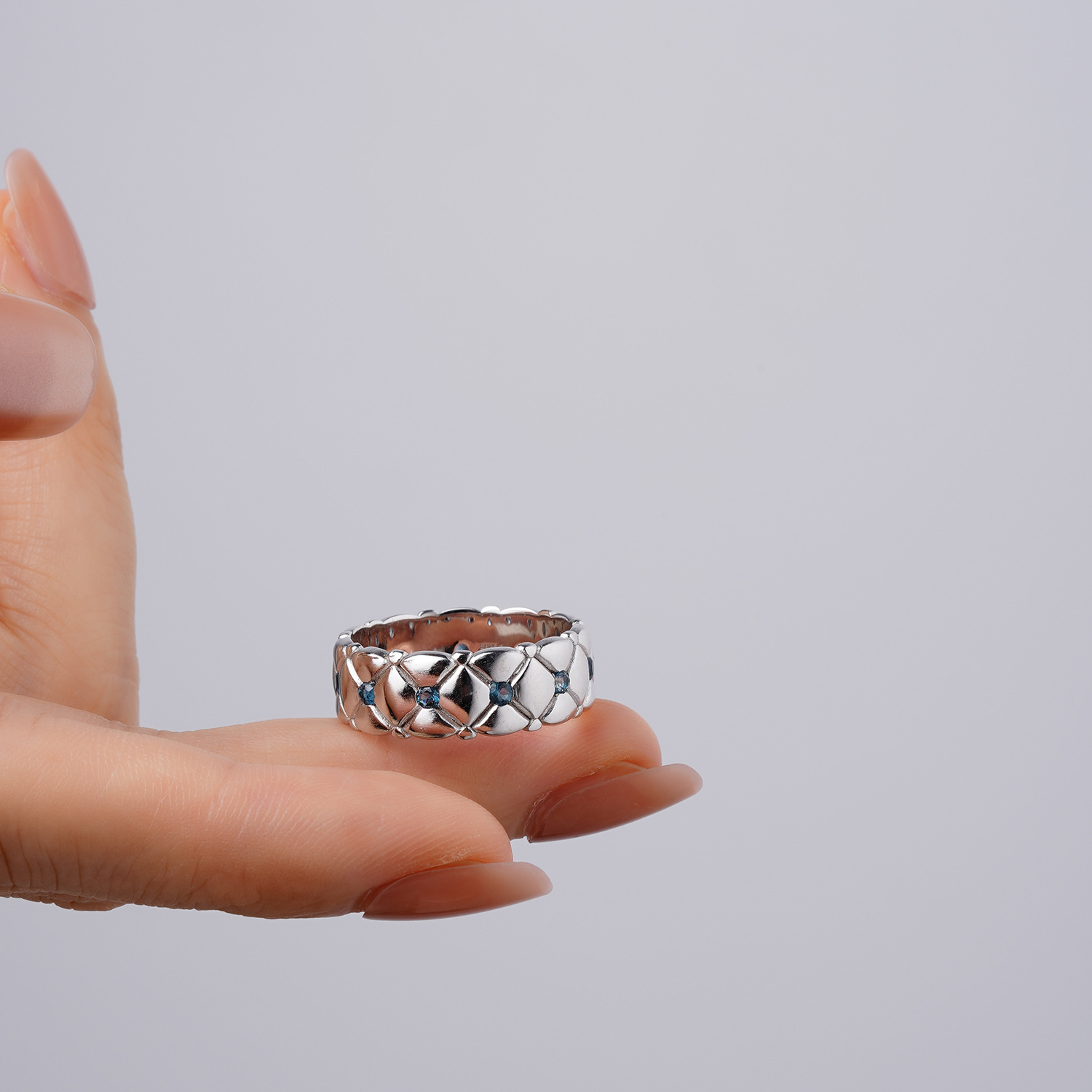 S925 Sterling Silver Ring with Natural Topaz and Satin-Finish Craftsmanship - Image 3