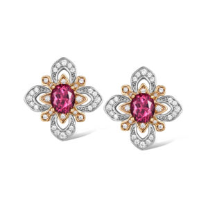 S925 Sterling Silver Hand-Set Natural Pyrope Garnet Stud Earrings